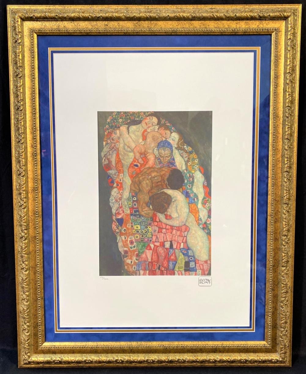 GUSTAV KLIMT (1862-1918) LIMITED EDITION SIGNED LITHOGRAPH TITLED LIFE AND DEATH WITH COA – 22IN x 30IN sold by The Rug Life Auctions, lot 80 — auction record photograph