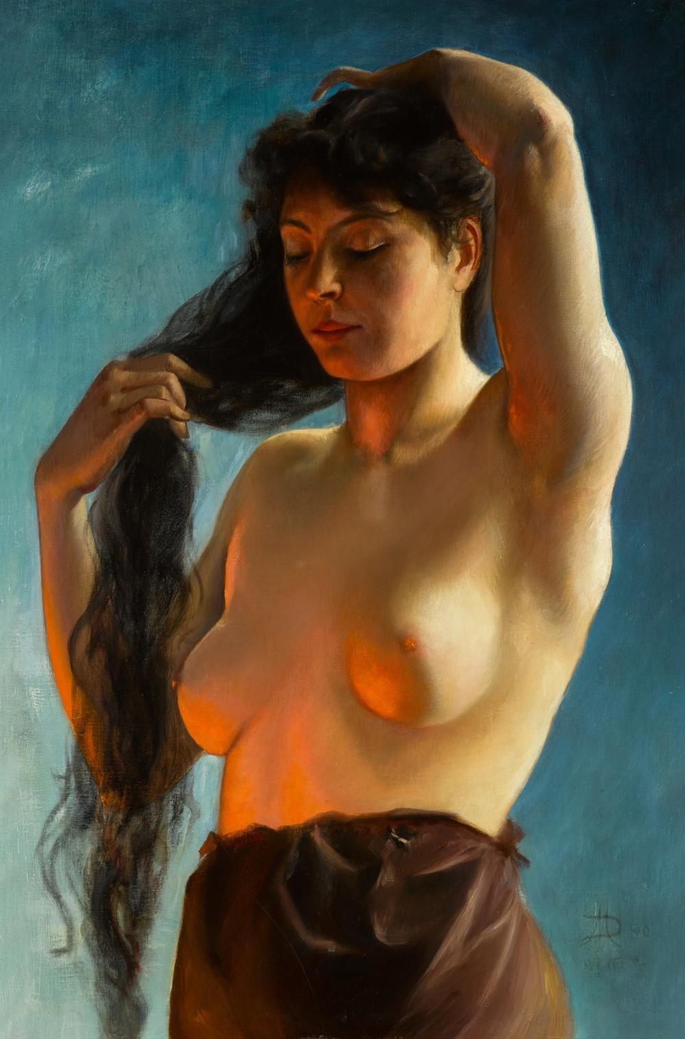 Maxime Dastugue comparable auction result: la belle aux cheveux noirs