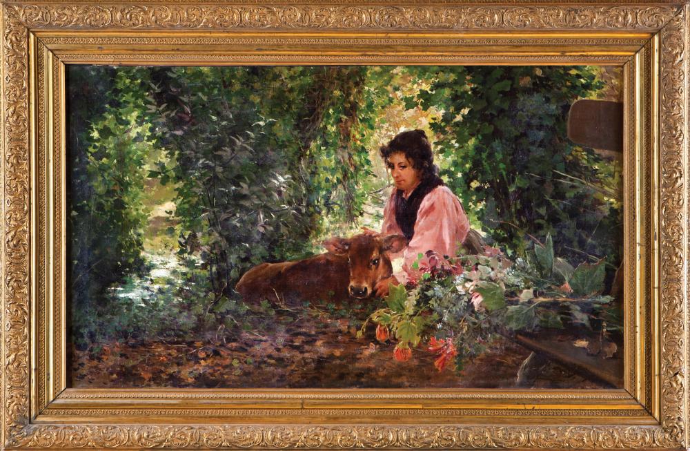 Julio Vila Prades comparable auction result: julio vila y prades valencia 1873 barcelona 1930 girl with a cow