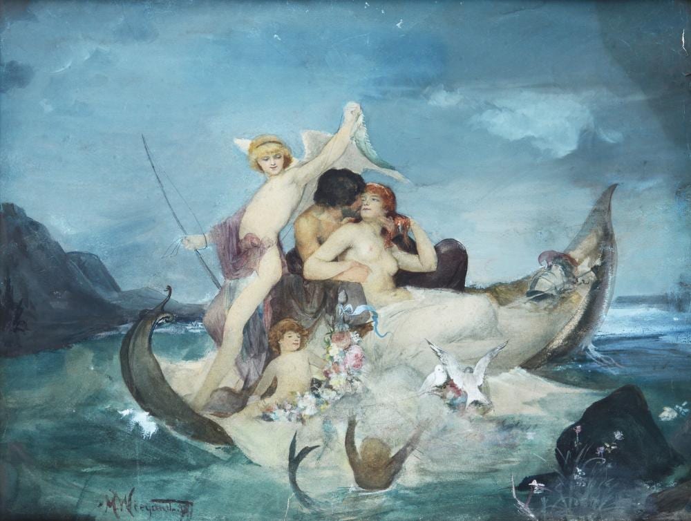 Martin Wiegand comparable auction result: martin wiegand llemanau 1867 monaco 1961 trionfo di galatea
