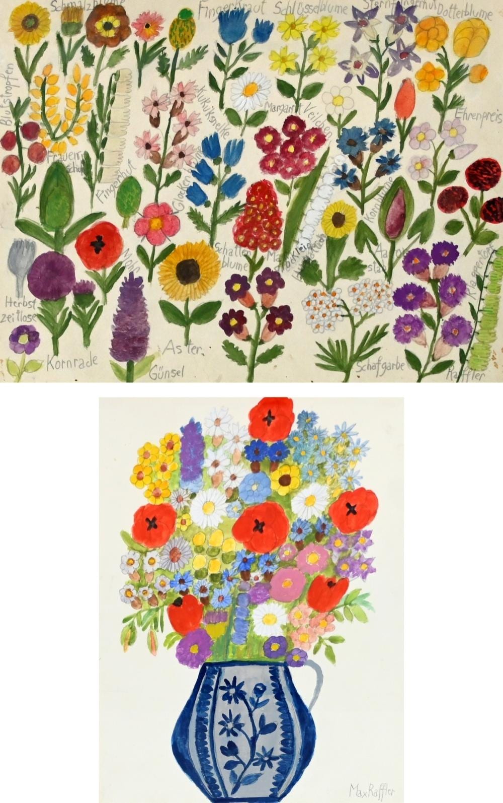 RAFFLER Max "Blumen"/"Blumen in Vase" sold by Auktionshaus Karrenbauer, lot 574 — auction record photograph