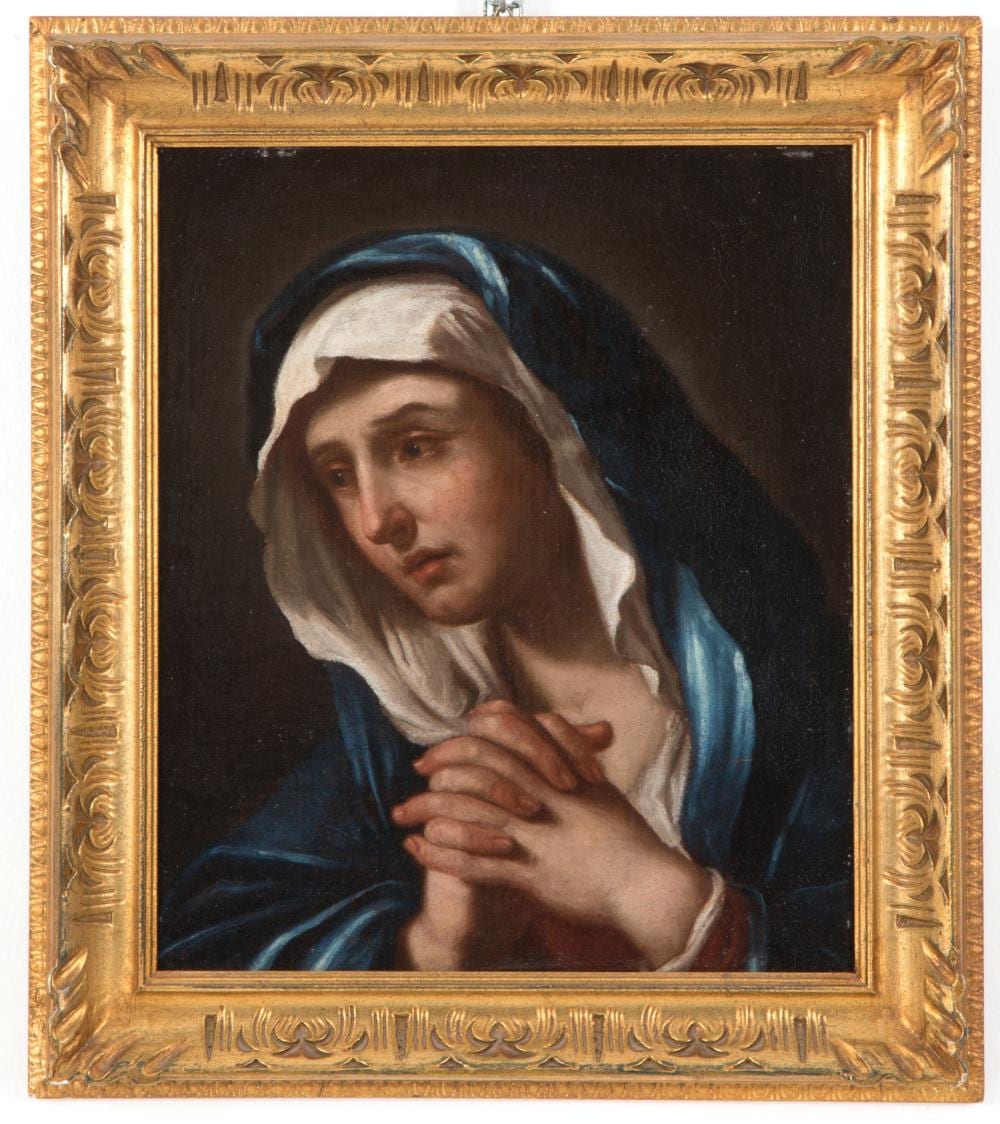 Cesare Gennari comparable auction result: cesare gennari attr painting praying madonna