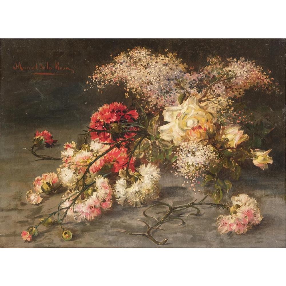 Manuel de la (1860) Rosa comparable auction result: bodeg n de flores