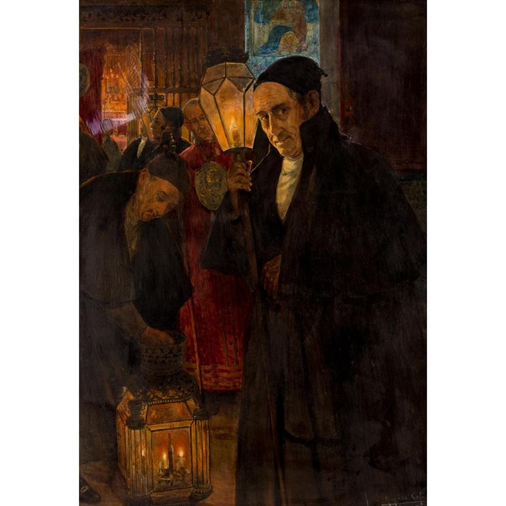 preparando el rosario de la aurora · Isbilya Subastas · 2022-12-19 Jose Rico Cejudo comparable auction result: preparando el rosario de la aurora