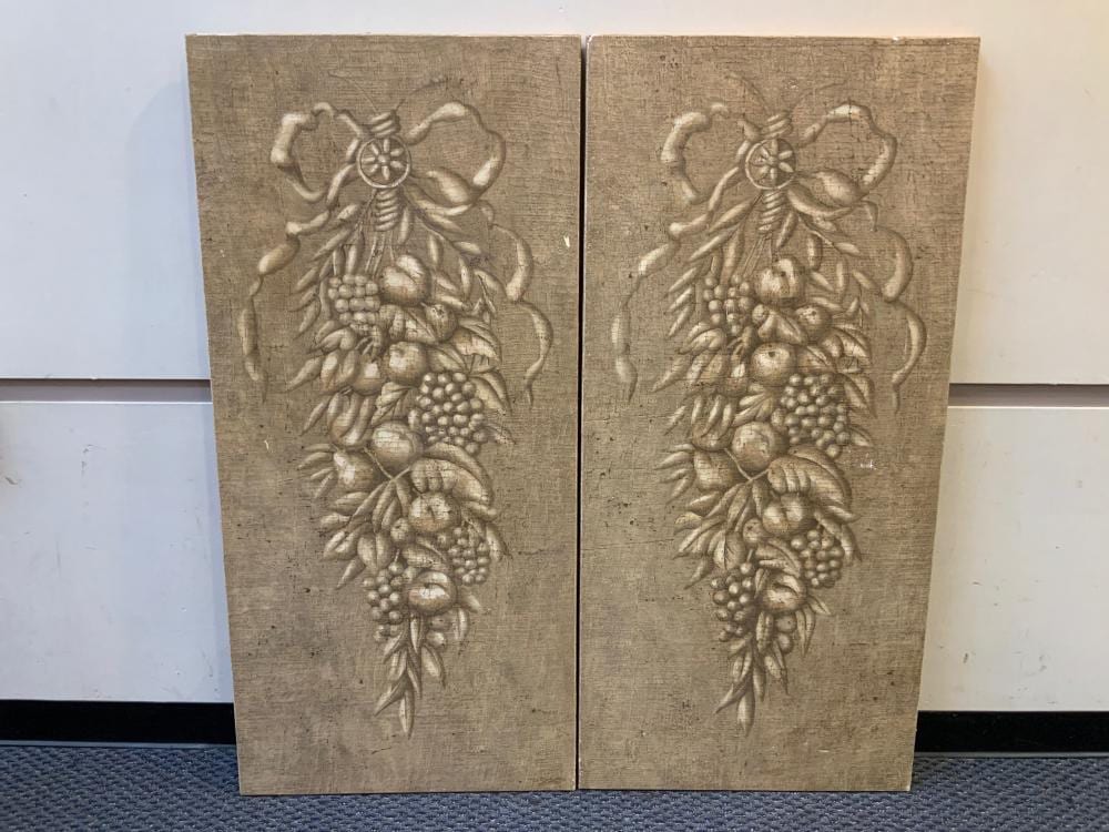 Jacques Lamy comparable auction result: jacques lamy american 1946 still lifes pair of mixed medias on burlap unframed 60 1 2 x 28 1 4 in 153 67 x 71 76 cm