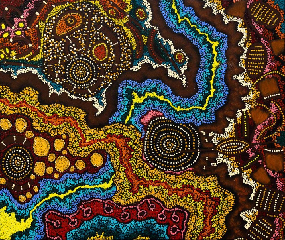 damien marks tjangala aralya my country · Ozbid Auctions · 2022-12-13 Damien Marks comparable auction result: damien marks tjangala aralya my country
