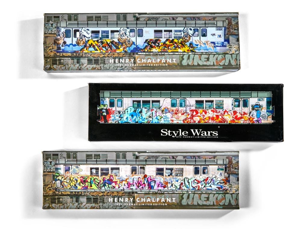 Henry Chalfant comparable auction result: henry chalfant am ricain n en 1940 style wars set of 3 peinture aerosol sur mod le r duit de train mta