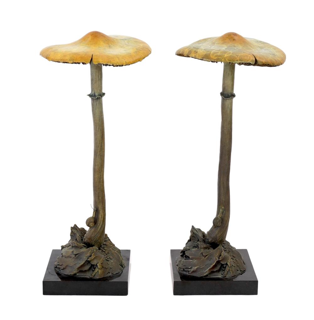 David Goode comparable auction result: david goode british b 1966 a pair of bronze psathyrella mushrooms height 71cm
