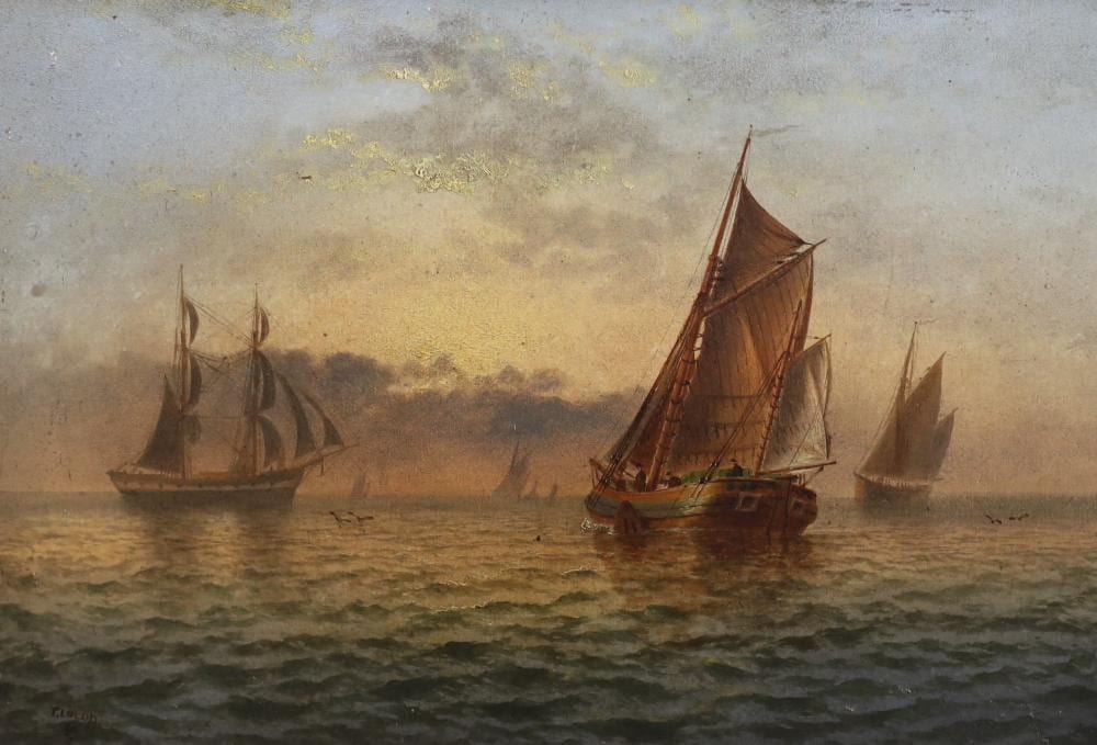 thomas lucop british 1834 1911 shipping on a calm sea oil on board 29 x 43cm · Gorringes · 2022-12-13 Thomas Lucup comparable auction result: thomas lucop british 1834 1911 shipping on a calm sea oil on board 29 x 43cm