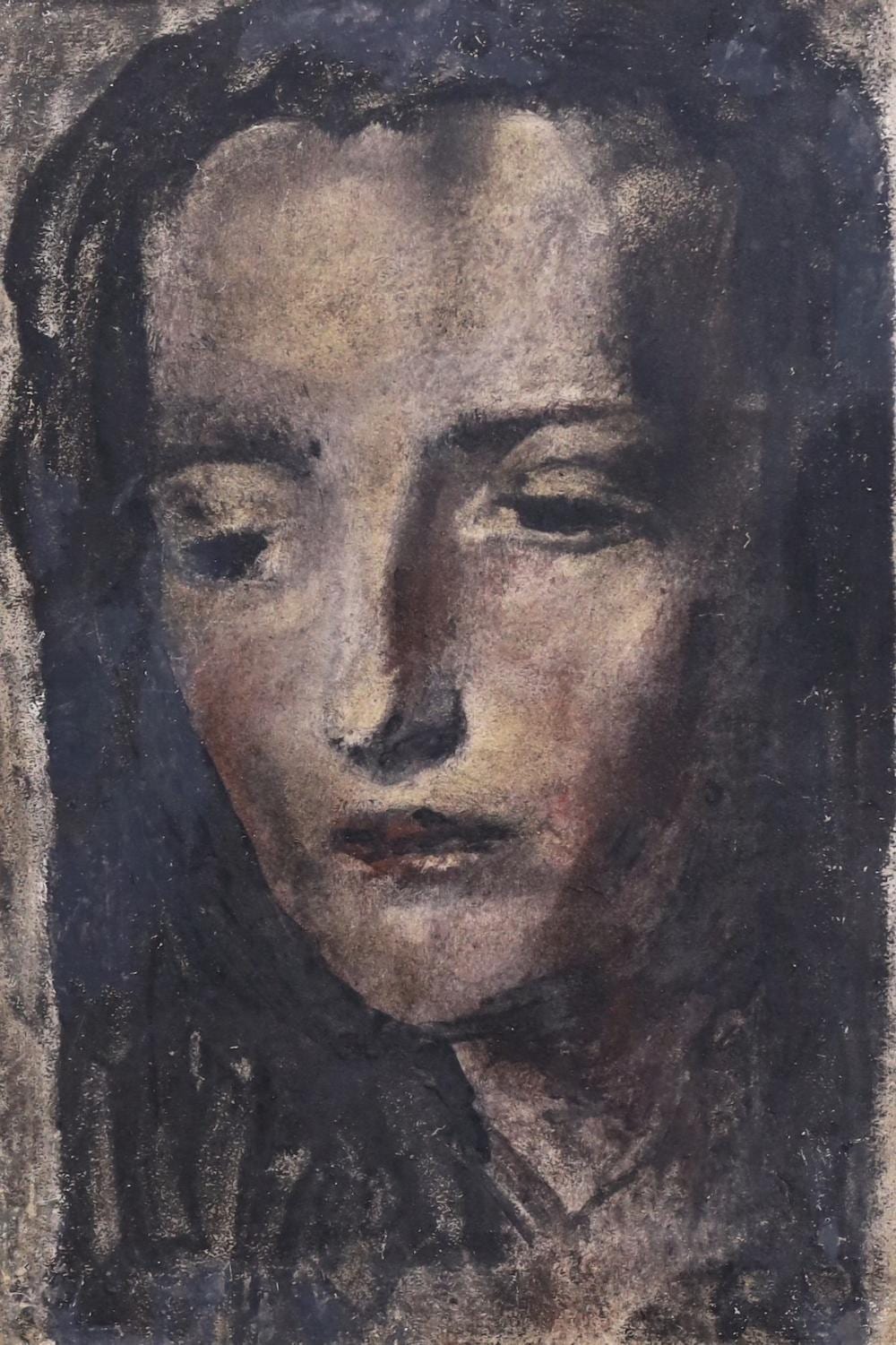 Alvaro Guevara comparable auction result: alvaro guevara chilean 1894 1951 maruja 1943 encaustic on paper 49 5 x 34 5cm
