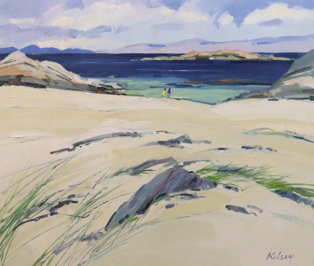 robert kelsey scottish b 1949 sunny beach iona oil on canvas 60 x 70cm · Gorringes · 2022-12-13 Robert Kelsey comparable auction result: robert kelsey scottish b 1949 sunny beach iona oil on canvas 60 x 70cm