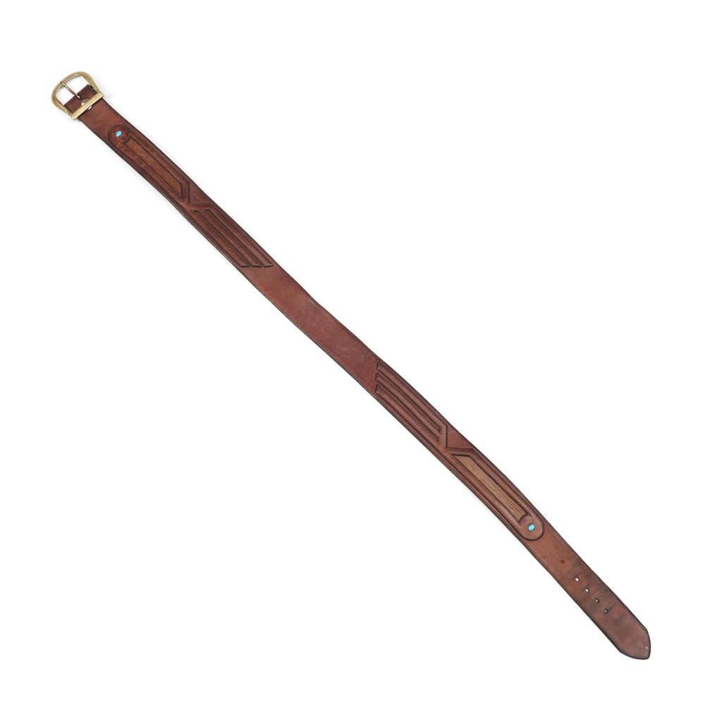 Michael Kabotie comparable auction result: michael kabotie leather belt michael kabotie lg 41 in