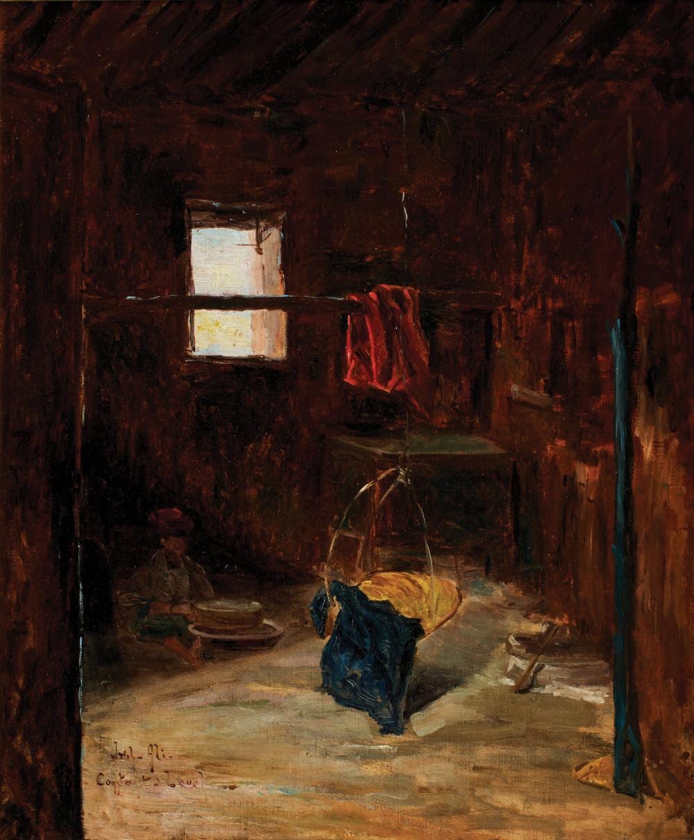 constant louche alger1880 grenoble 1965 interior with a cradle in ighil ali · Millon & Associes · 2022-12-19 Constant Louche comparable auction result: constant louche alger1880 grenoble 1965 interior with a cradle in ighil ali