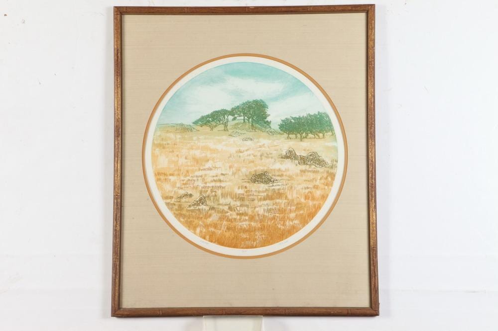 Ruth Leaf comparable auction result: ruth leaf american 1923 2015 windswept signed color lithograph limited edition 16 100 framed unexamined out of frame