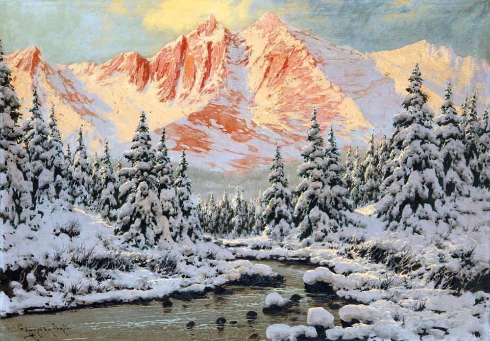 László Neogrády comparable auction result: l szl neogr dy 1896 1962 the tatra mountains at winter
