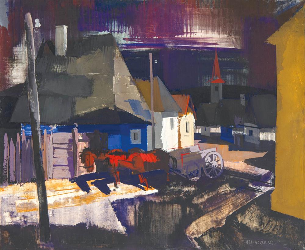 Vilmos Aba-Novák comparable auction result: vilmos aba nov k 1894 1941 street in zs g d storm 1935