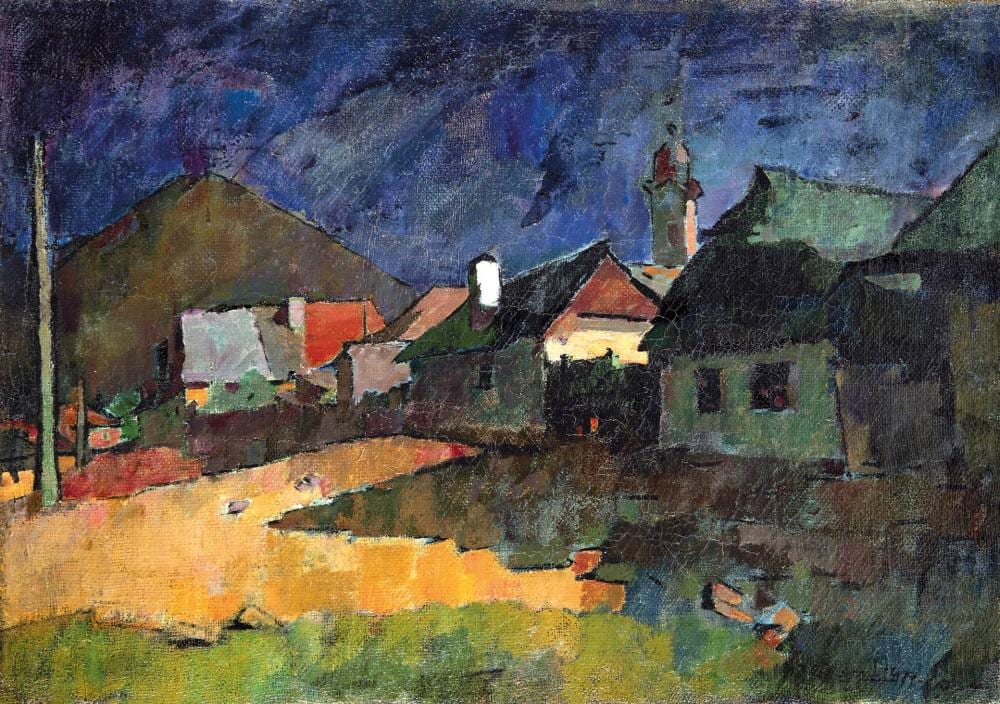 oszk r nagy 1883 1965 streets in nagyb nya with the cross mountain 1939 · Virág Judit Gallery · 2022-12-19 Oszkár Nagy comparable auction result: oszk r nagy 1883 1965 streets in nagyb nya with the cross mountain 1939