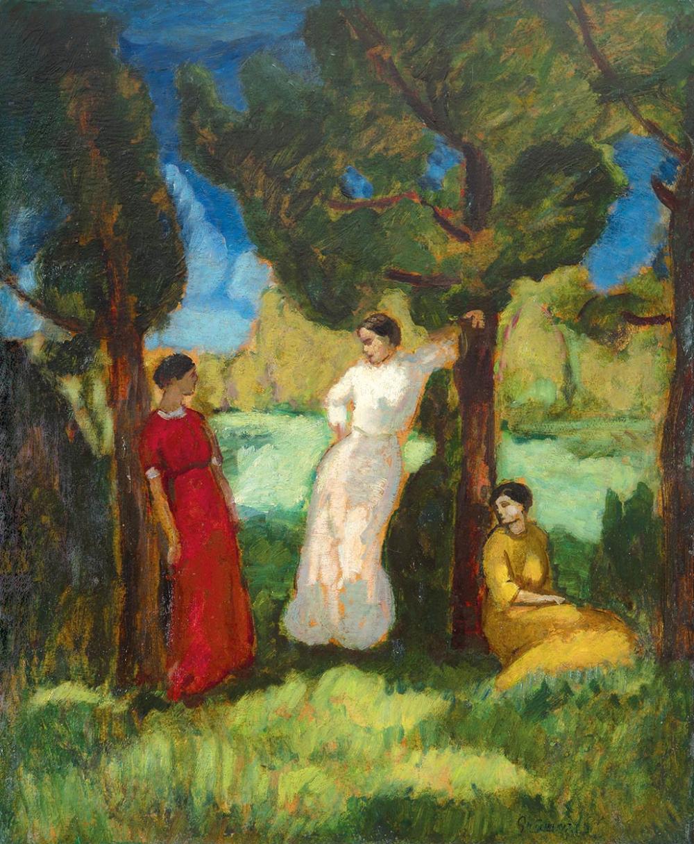 Béla Iványi Grünwald comparable auction result: b la iv nyi gr nwald 1867 1940 girls in baia mare around 1903