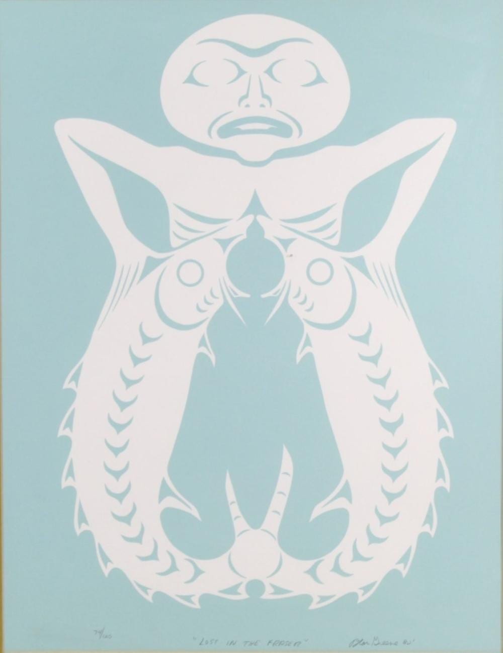 Stan Greene comparable auction result: stan greene b 1953 salish silkscreen print