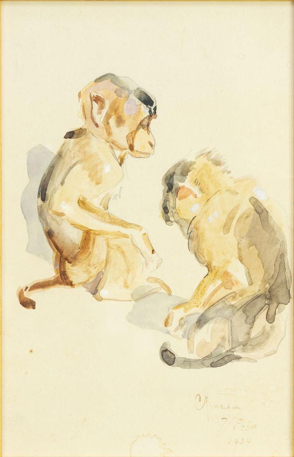cornelis jan mension 1882 1950 twee aapjes · Veilinghuis Onder de Boompjes · 2022-12-12 Cornelis Jan Mension comparable auction result: cornelis jan mension 1882 1950 twee aapjes