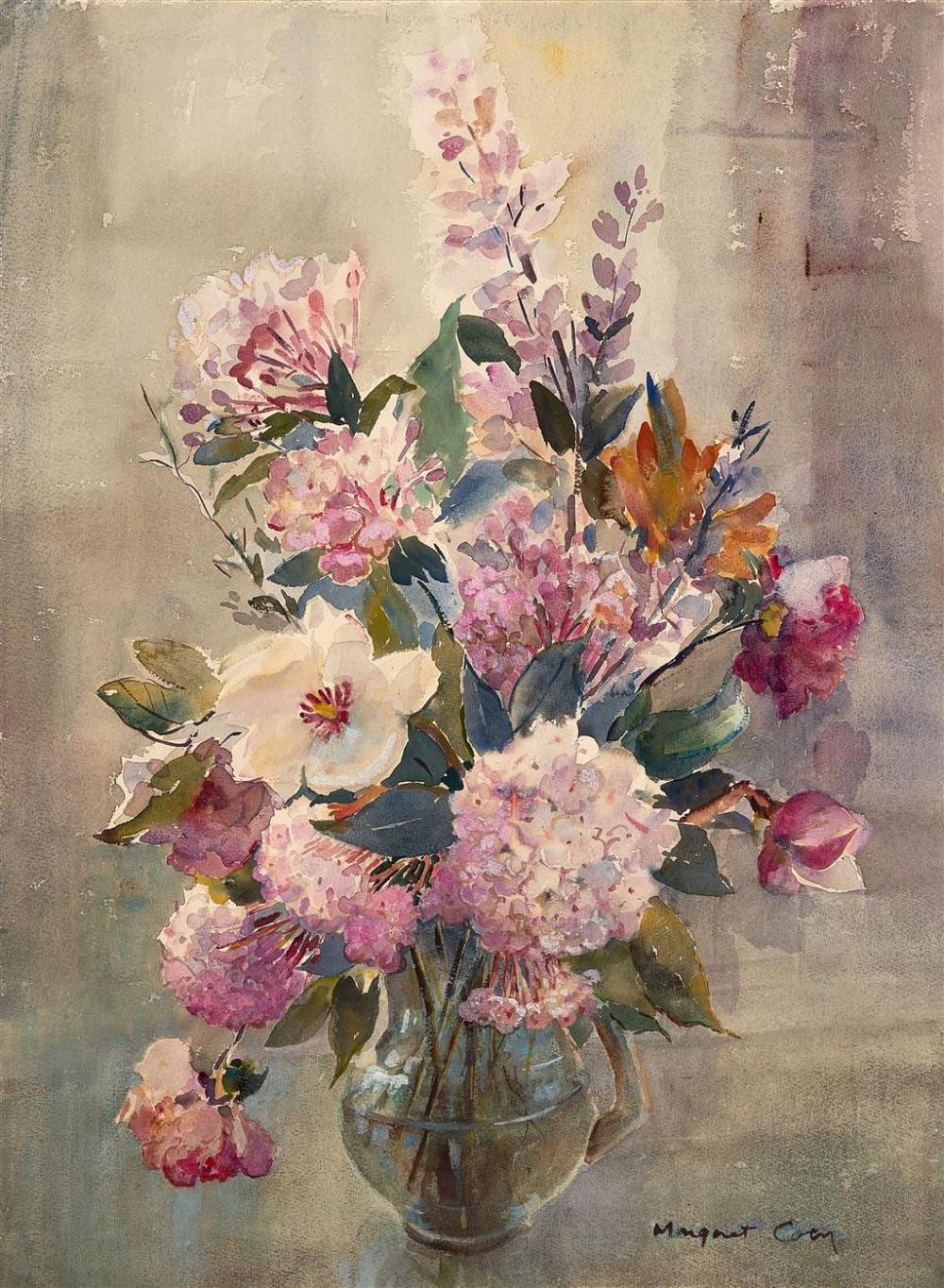 Margaret Coen comparable auction result: margaret coen 1913 1993 still life watercolour 73 x 54 cm frame 96 x 76 x 3 cm signed lower right