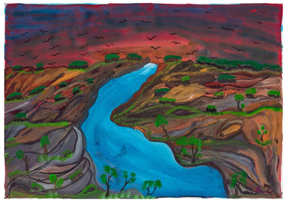 Angelina George comparable auction result: angelina george river ii 1999