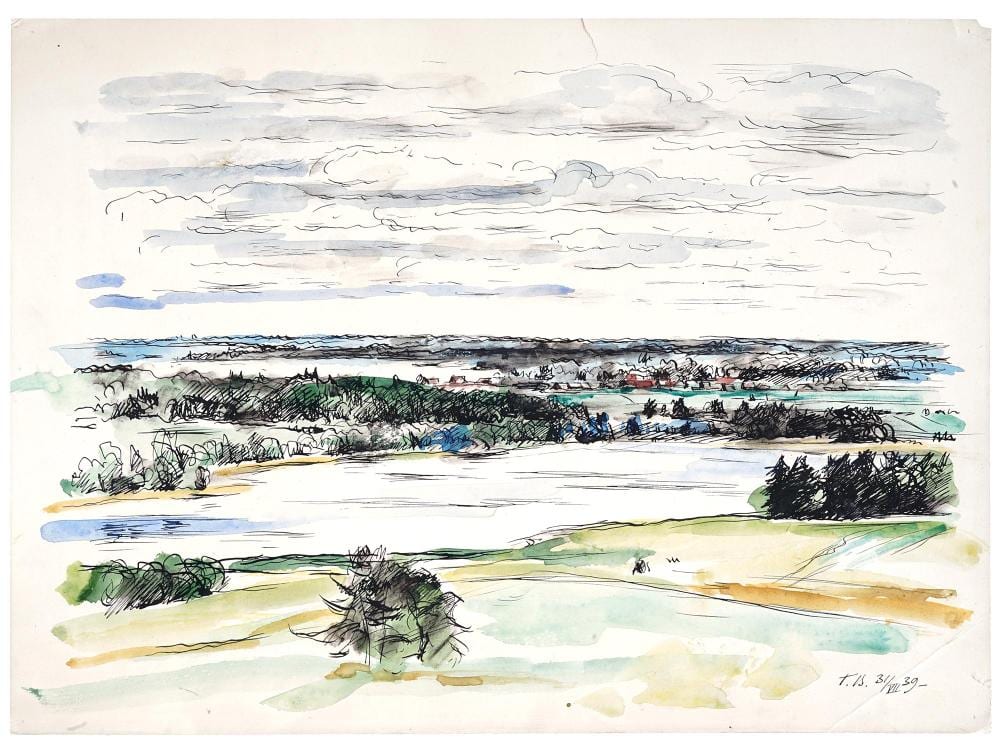 Georgij Semenovic Verejskij comparable auction result: 1939 russian rural painting by georgii vereiskii