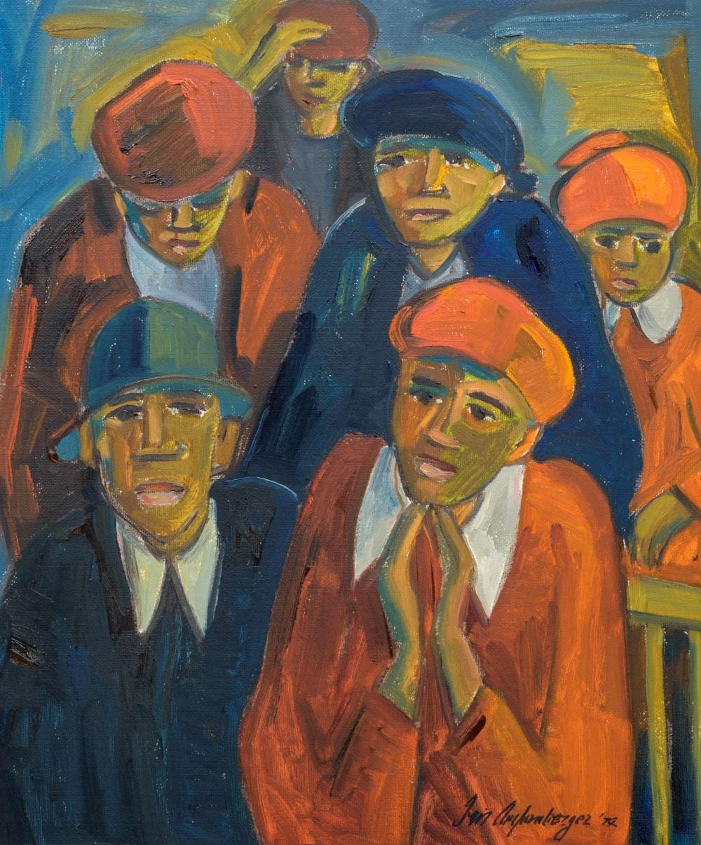 iris ampenberger sa 1916 1981 oil congregation signed 60 x 50 · 5th Avenue Auctioneers · 2023-02-19 Iris Ampenberger comparable auction result: iris ampenberger sa 1916 1981 oil congregation signed 60 x 50