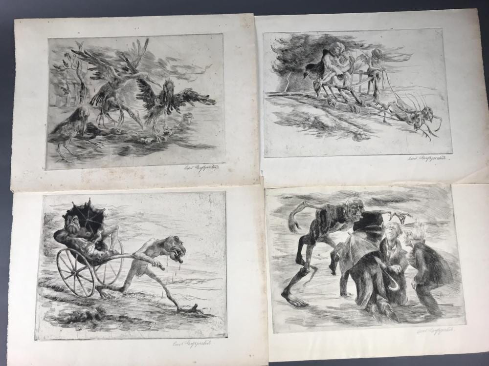 Curt Grosspietsch comparable auction result: curt grosspietsch 1925 4 etchings