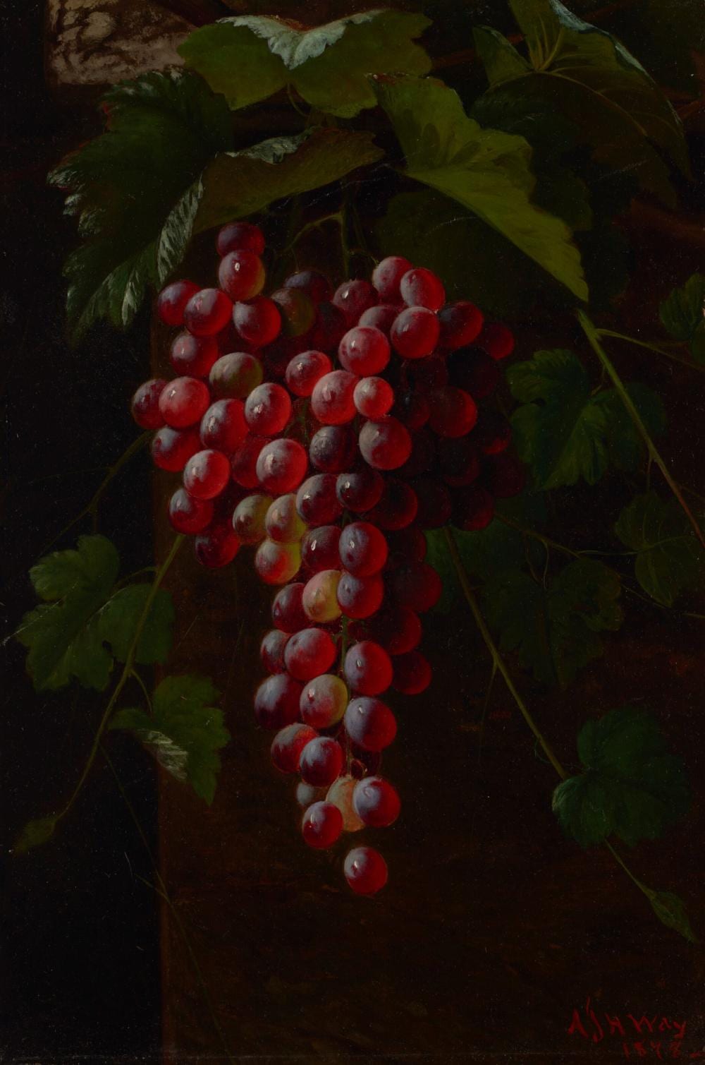 Andrew John Henry Way comparable auction result: andrew john henry way 1826 1888 concord grapes oil on canvas 18 x 12 in