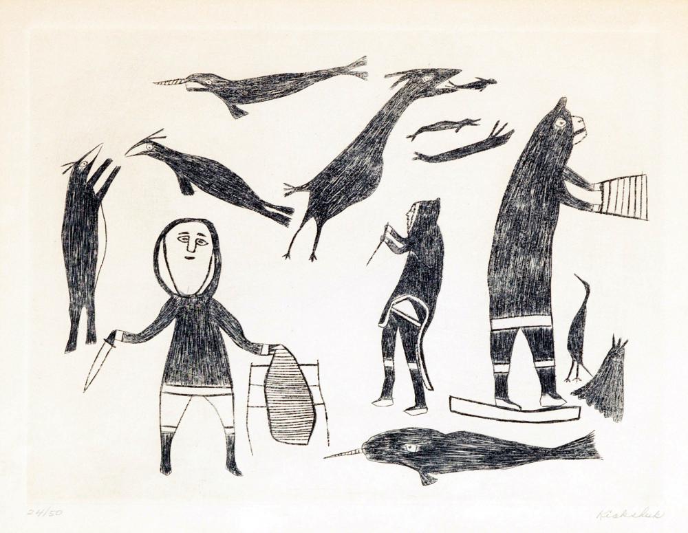 Kiakshuk comparable auction result: kiakshuk inuit 1886 1966 etching