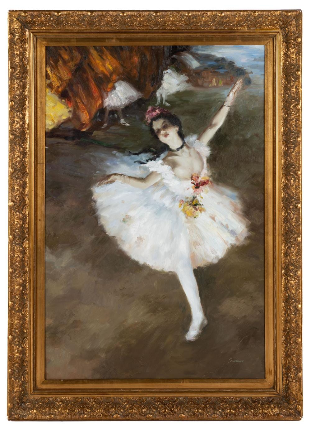 Oil Painting of Ballerina, Style of Edgar Degas. sold by Direct Auction Galleries, Inc., lot 200 — auction record photograph