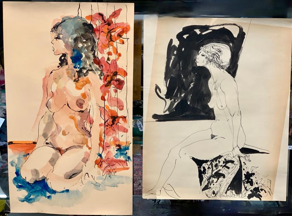 Hendrick Grise comparable auction result: hendrik grise 1914 1982 2seated nudes watrcolr