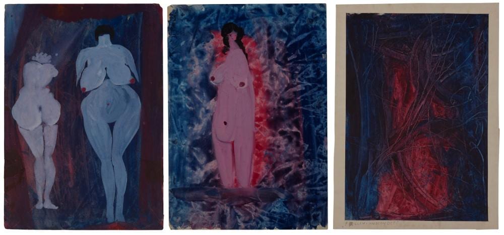 Eugene Gabritschevsky comparable auction result: eugene gabritschevsky 1893 1979 three works blue figures each 11 1 2 x