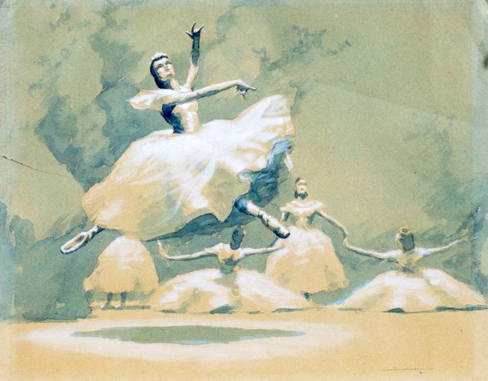 August von Munchhausen comparable auction result: august von munchhausen us 1908 watercolor painting