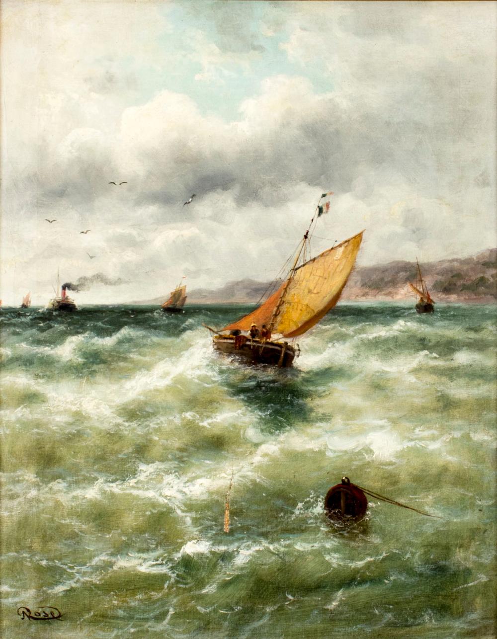 Julius Rose comparable auction result: julius rose ny german 1828 1911 oil painting antique