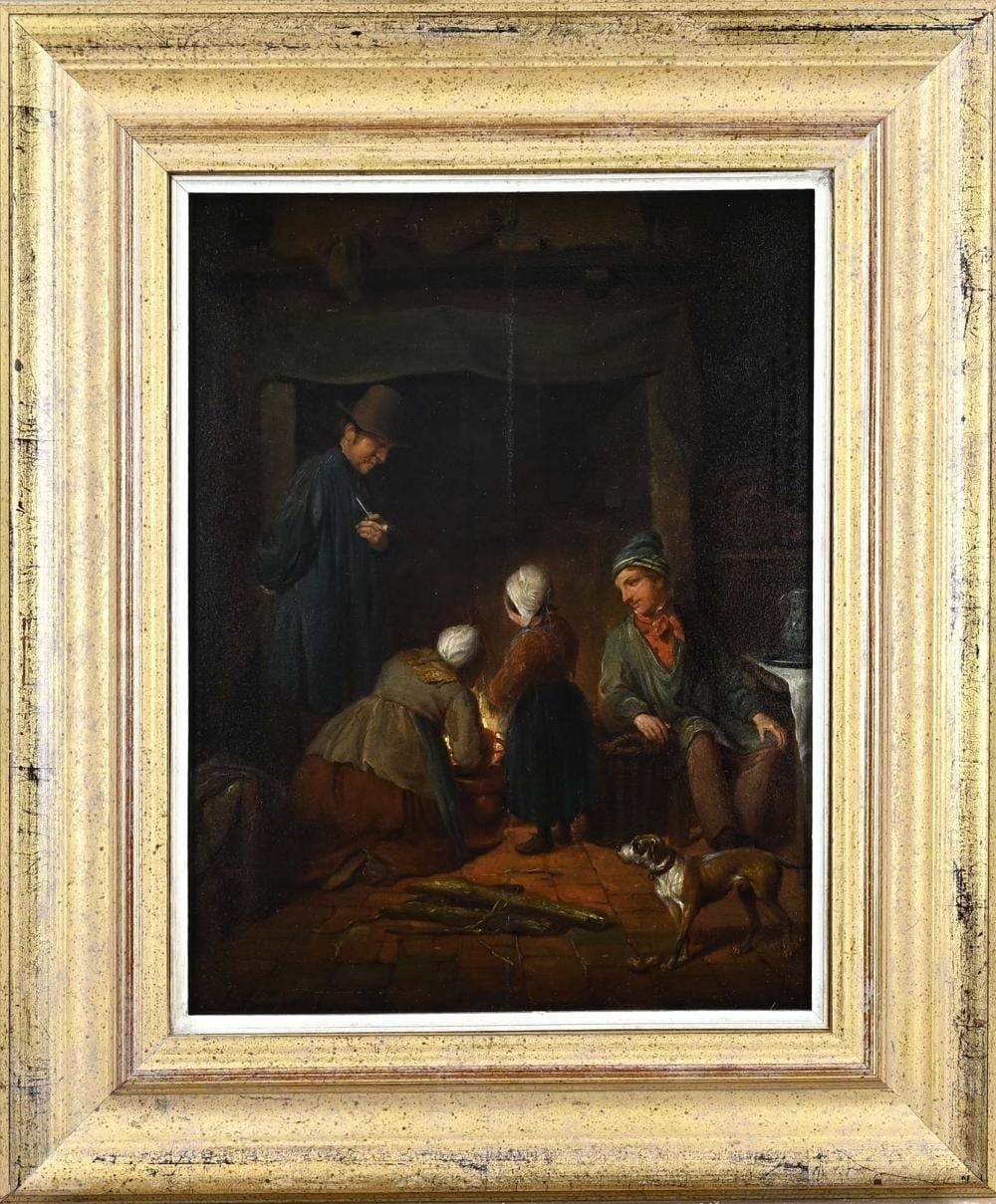 Jacob Akkersdijk comparable auction result: jacob akkersdijk interior with figures at a hearth