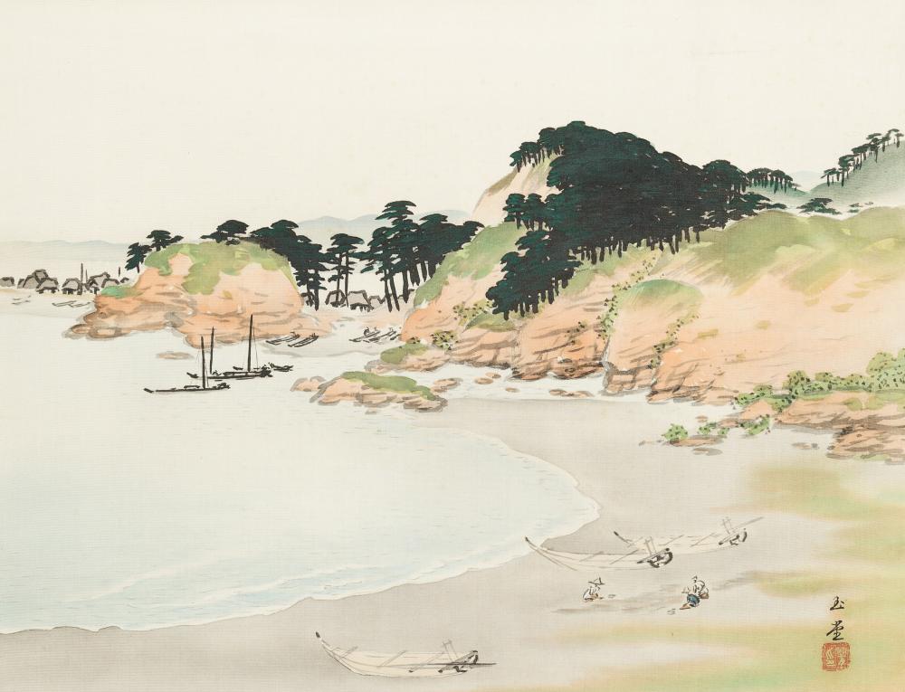 Gyokudo Kawai comparable auction result: gyokudo kawai 1873 1957 a scroll painting of a seaside landscape