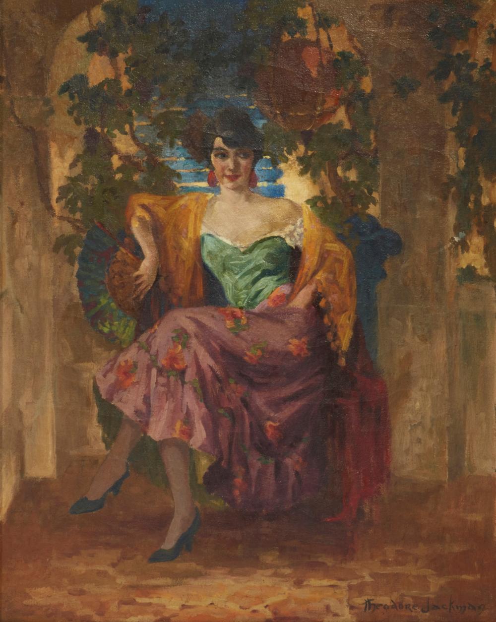 Oscar Theodore Jackman comparable auction result: oscar theodore jackman american 1878 1940 seated flamenco dancer oil on canvas 30 x 24in 72 x 61cm