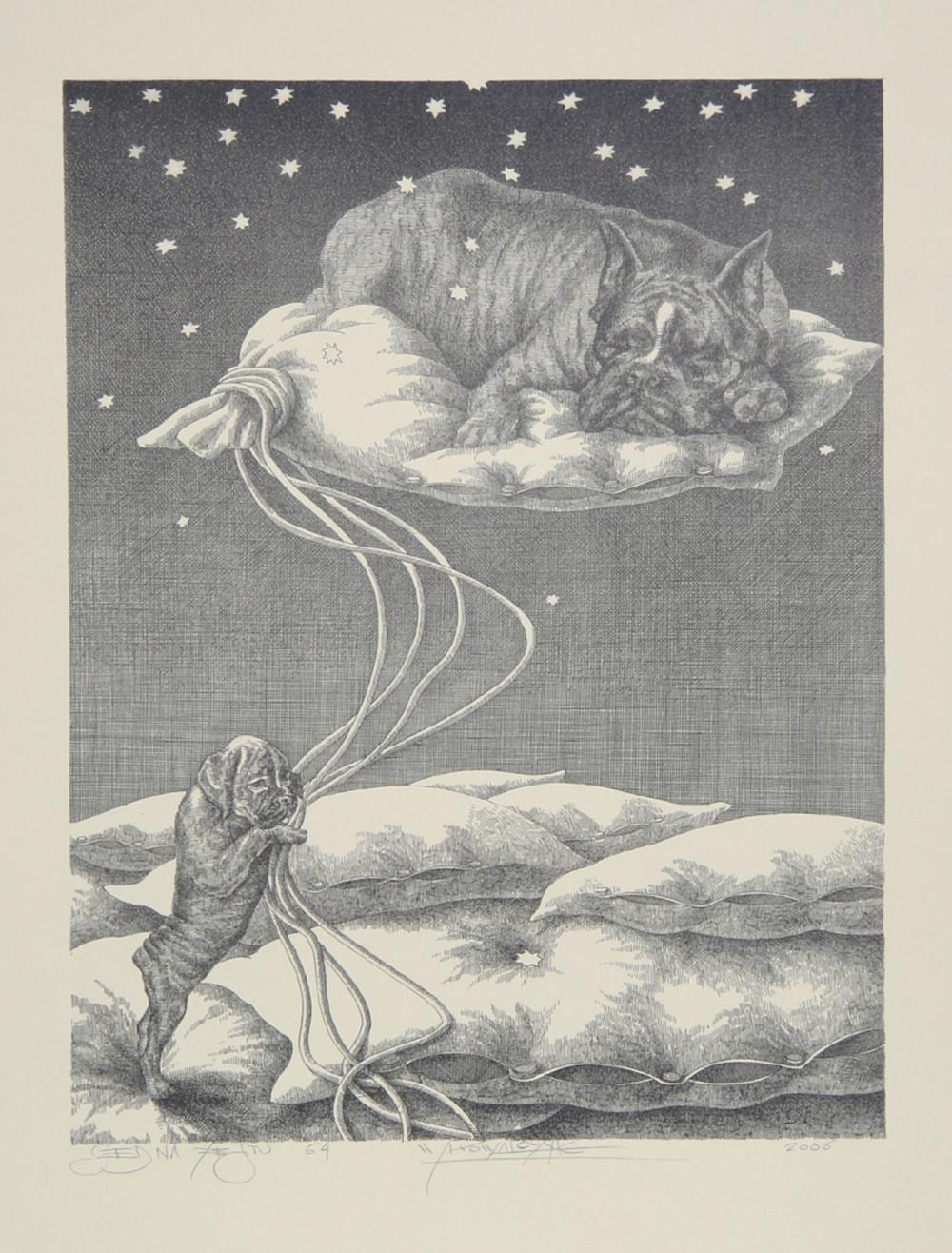 Wojtek Kowalczyk comparable auction result: wojtek kowalczyk sleeping dogs lithograph