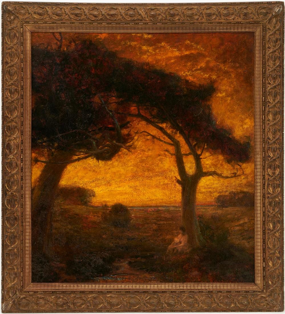 charles frederick naegele o c sunset landscape w woman · Case Antiques, Inc. Auctions & Appraisals · 2023-01-28 Charles Frederick Naegele comparable auction result: charles frederick naegele o c sunset landscape w woman