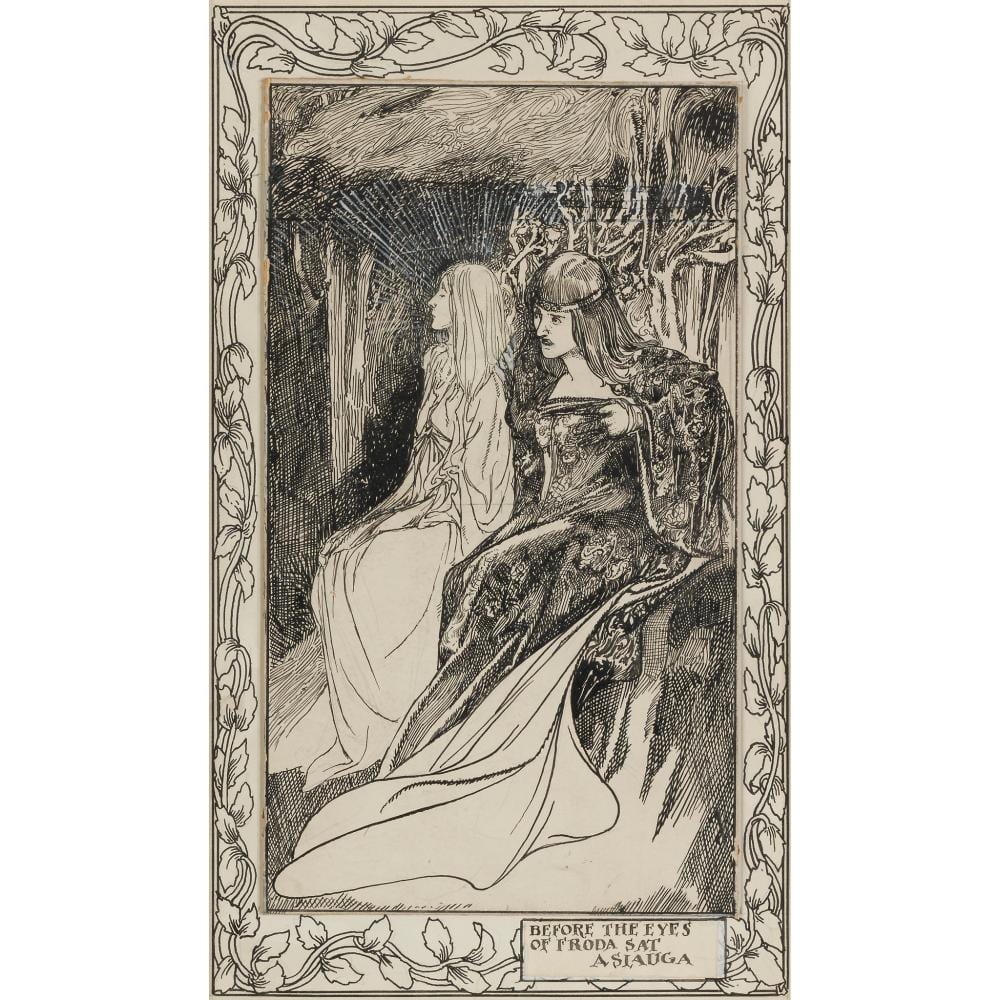 Charles Robinson comparable auction result: charles robinson british 1870 1937 illustration for sintram and his companions 1900