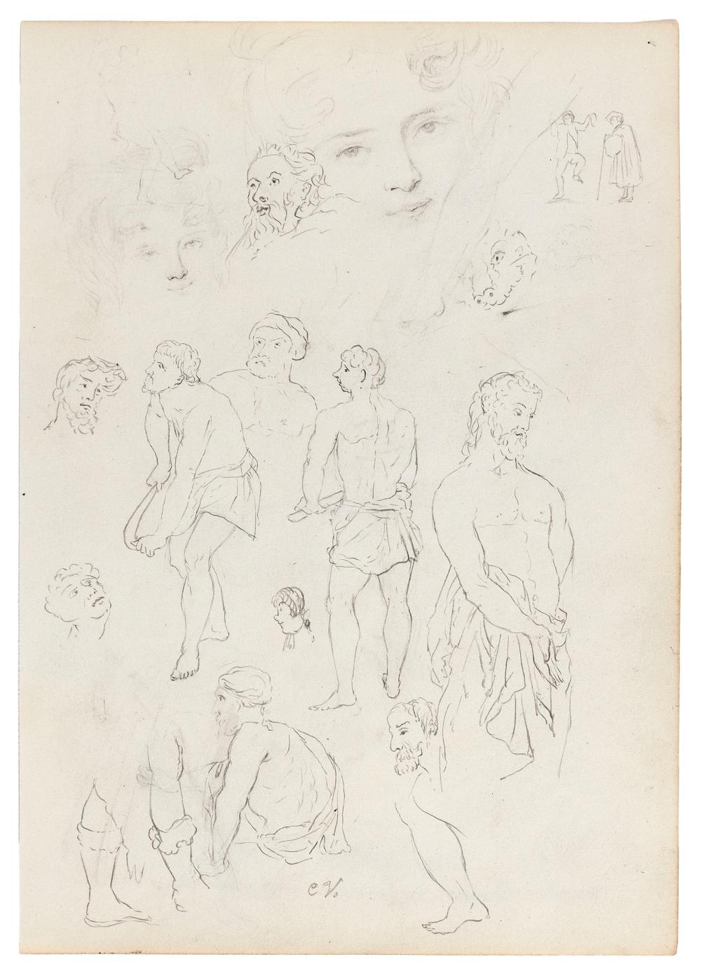 Charles Vacher comparable auction result: charles vacher united kingdom 1818 1883 figure studies pencil on cream wove paper 8 x 5 5 205mm x 143mm unframed