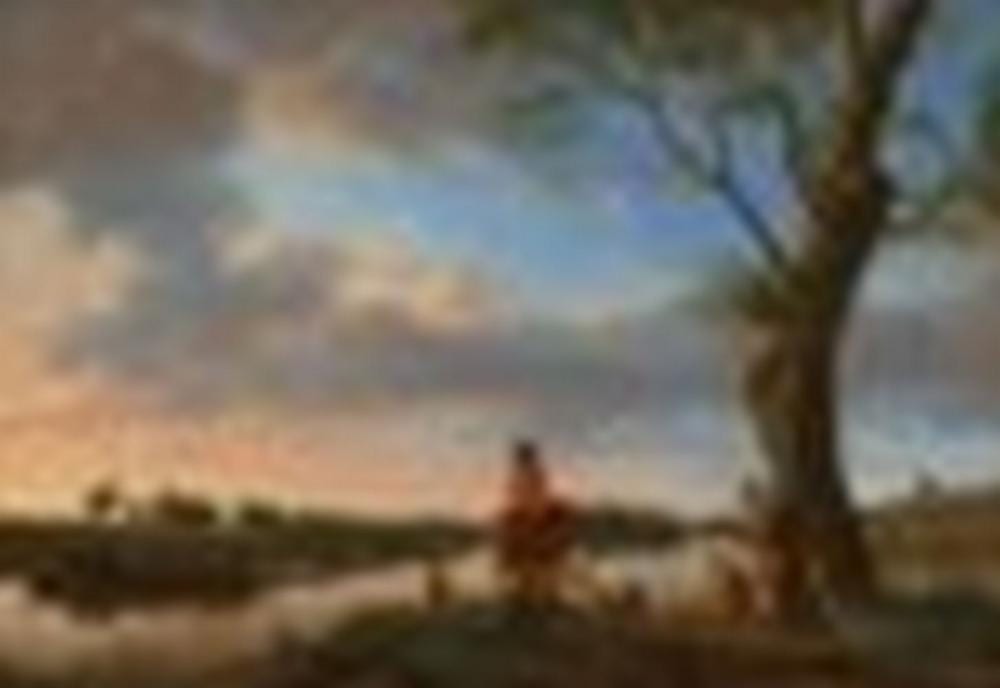 adriaen van de velde amsterdam 1636 1672 a river landscape at dusk with a horseman and other figures waiting for a ferry on a riverbank · Christie's · 2023-01-25 Adriaen van de Velde comparable auction result: adriaen van de velde amsterdam 1636 1672 a river landscape at dusk with a horseman and other figures waiting for a ferry on a riverbank
