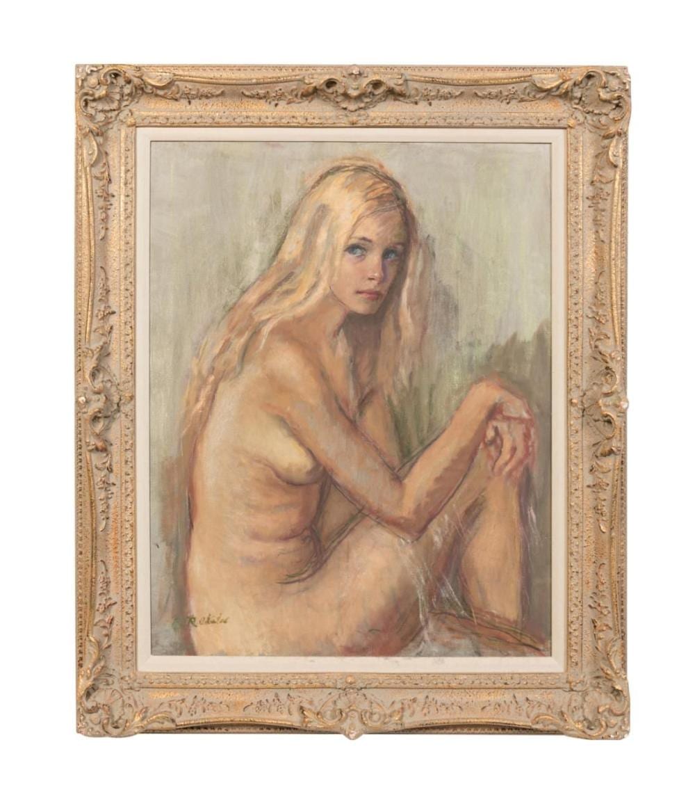 Roman Chatov comparable auction result: roman chatov blonde nude oil on canvas