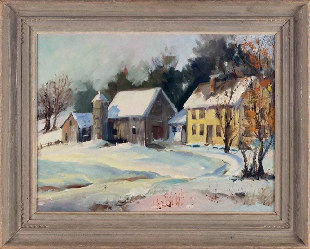marshall woodside joyce massachusetts 1912 1998 the old farmhouse oil on masonite 18 x 24 framed 25 x 30 · Eldred's · 2023-01-27 Marshall Woodside Joyce comparable auction result: marshall woodside joyce massachusetts 1912 1998 the old farmhouse oil on masonite 18 x 24 framed 25 x 30