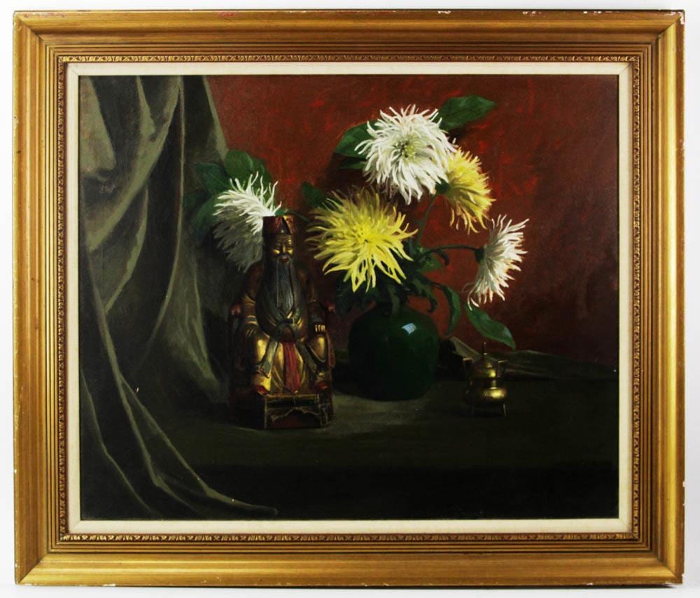 Herbert E. Abrams comparable auction result: herbert e abrams still life with chinese figure