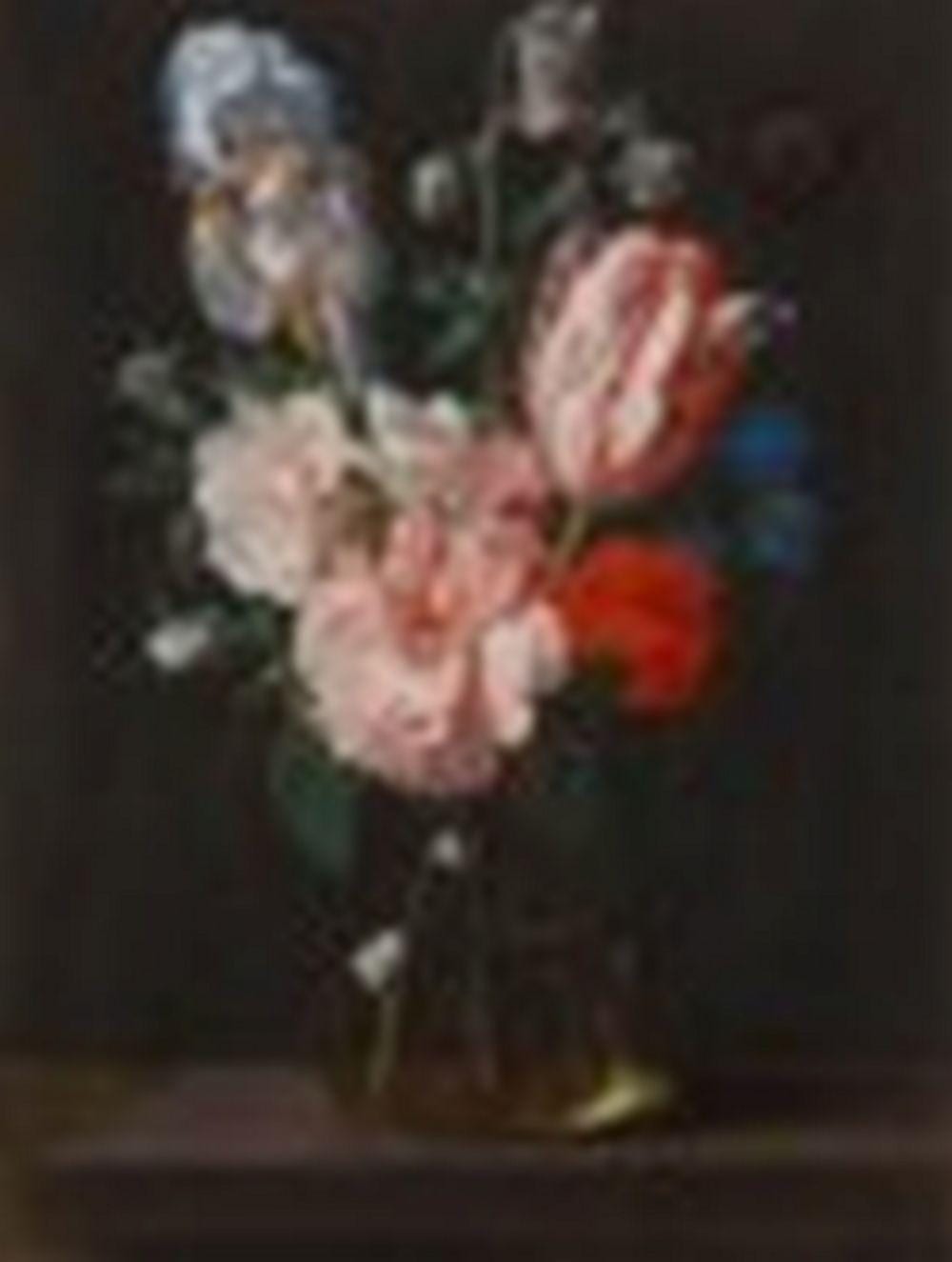 nicolaes van veerendael antwerp 1640 1691 a tulip roses iris and other flowers in a glass vase on a stone plinth nicolaes van veerendael antwerp · Christie's · 2023-01-27 Nicolaes van Veerendael comparable auction result: nicolaes van veerendael antwerp 1640 1691 a tulip roses iris and other flowers in a glass vase on a stone plinth nicolaes van veerendael antwerp