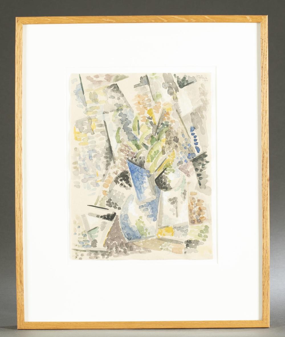 Joel Greene, "Blue Vase," WC/P 1994. sold by Quinn's Auction Galleries, lot 191 — auction record photograph