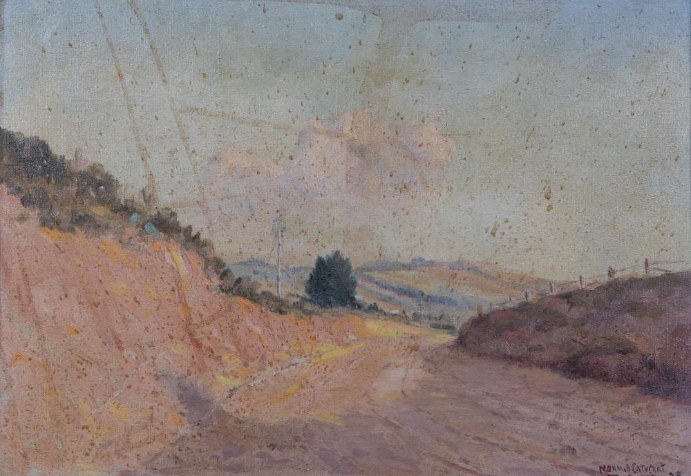 norman beatty cathcart 1909 1970 the roadway 1938 oil on canvas signed and dated lower right and inscribed to verso · Artvisory · 2023-02-20 Norman Cathcart comparable auction result: norman beatty cathcart 1909 1970 the roadway 1938 oil on canvas signed and dated lower right and inscribed to verso